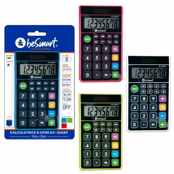 Calcolatrice hybrid power mini 4 colori assortiti Be Smart