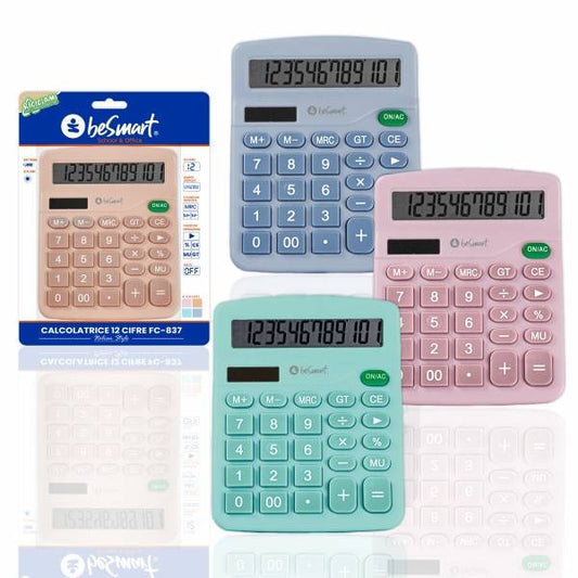 Calcolatrice 12 cifre 4 colori assortiti Be Smart