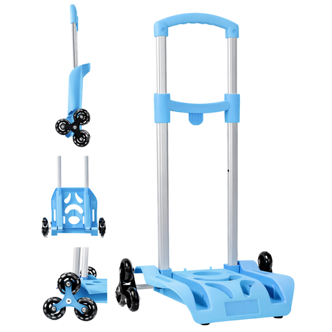 Three-wheel blue Be Smart trolley for backpacks