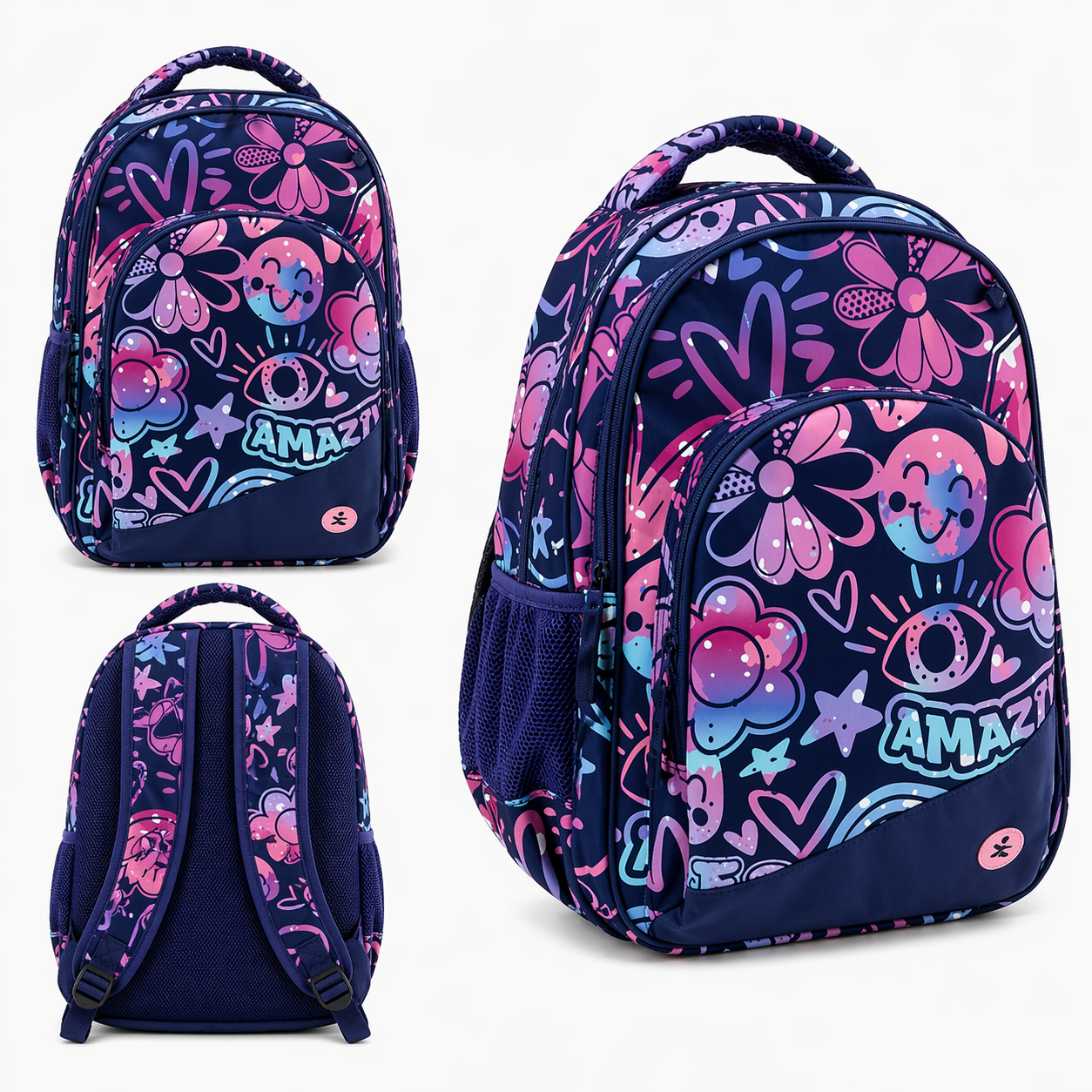 Zaino Premium Organizzato Vibes BeSmart 43x31x20 cm | Zaino scuola capiente per cartolerie