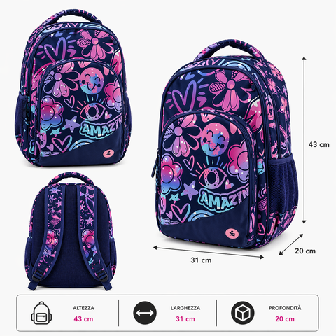 Vibes BeSmart Premium Organized Backpack 43x31x20 cm | Spacious school backpack for stationery