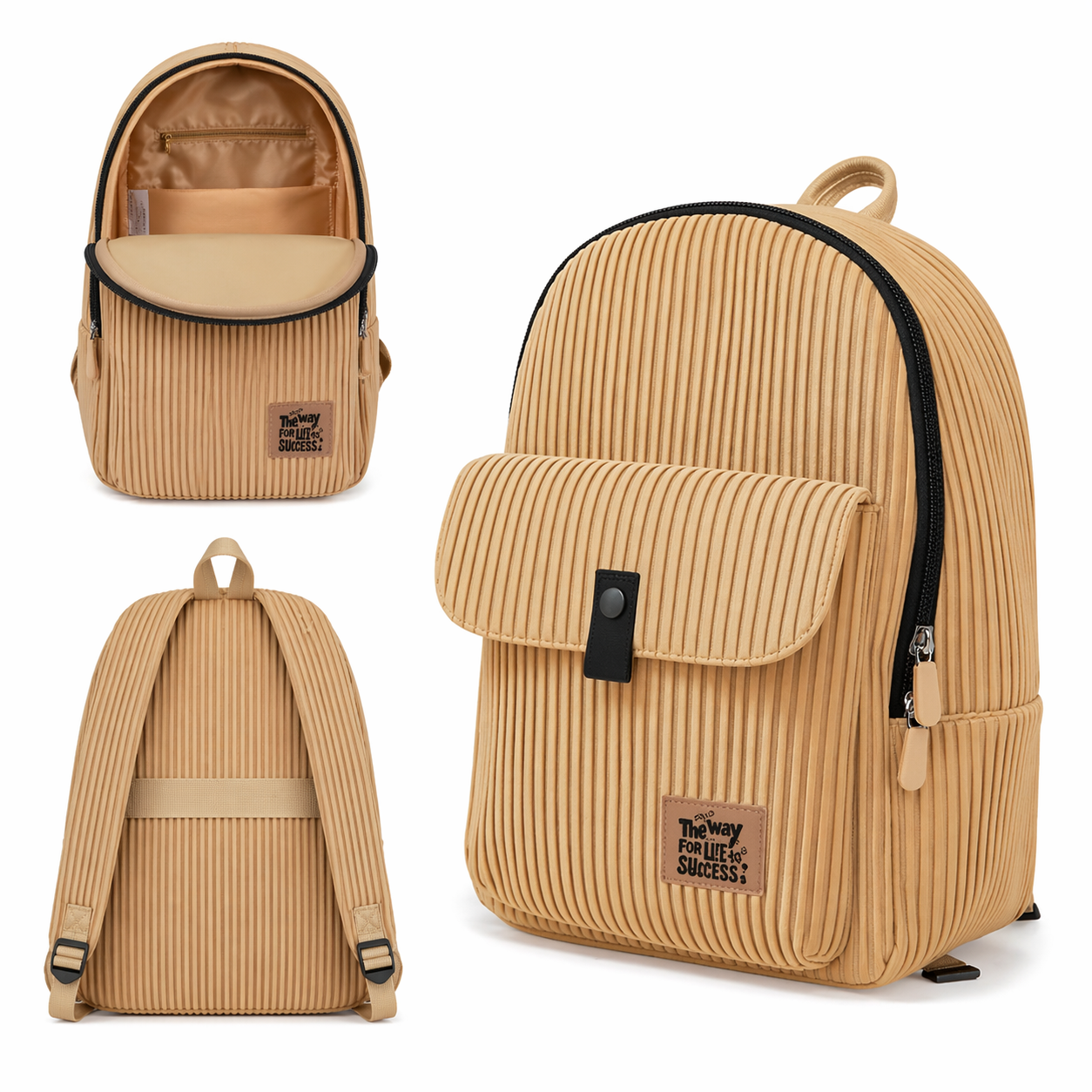 Zaino Fusion 2 Scomparti Khaki BeSmart 41x30x21 cm | Zaino scuola resistente e capiente per cartolerie