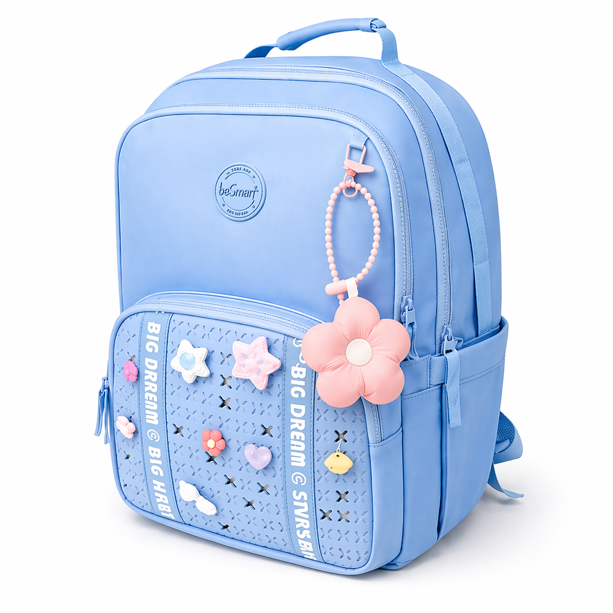 Zaino Smarty Pin Azzurro BeSmart 41x28x20 cm | Zaino scuola personalizzabile per cartolerie e rivenditori