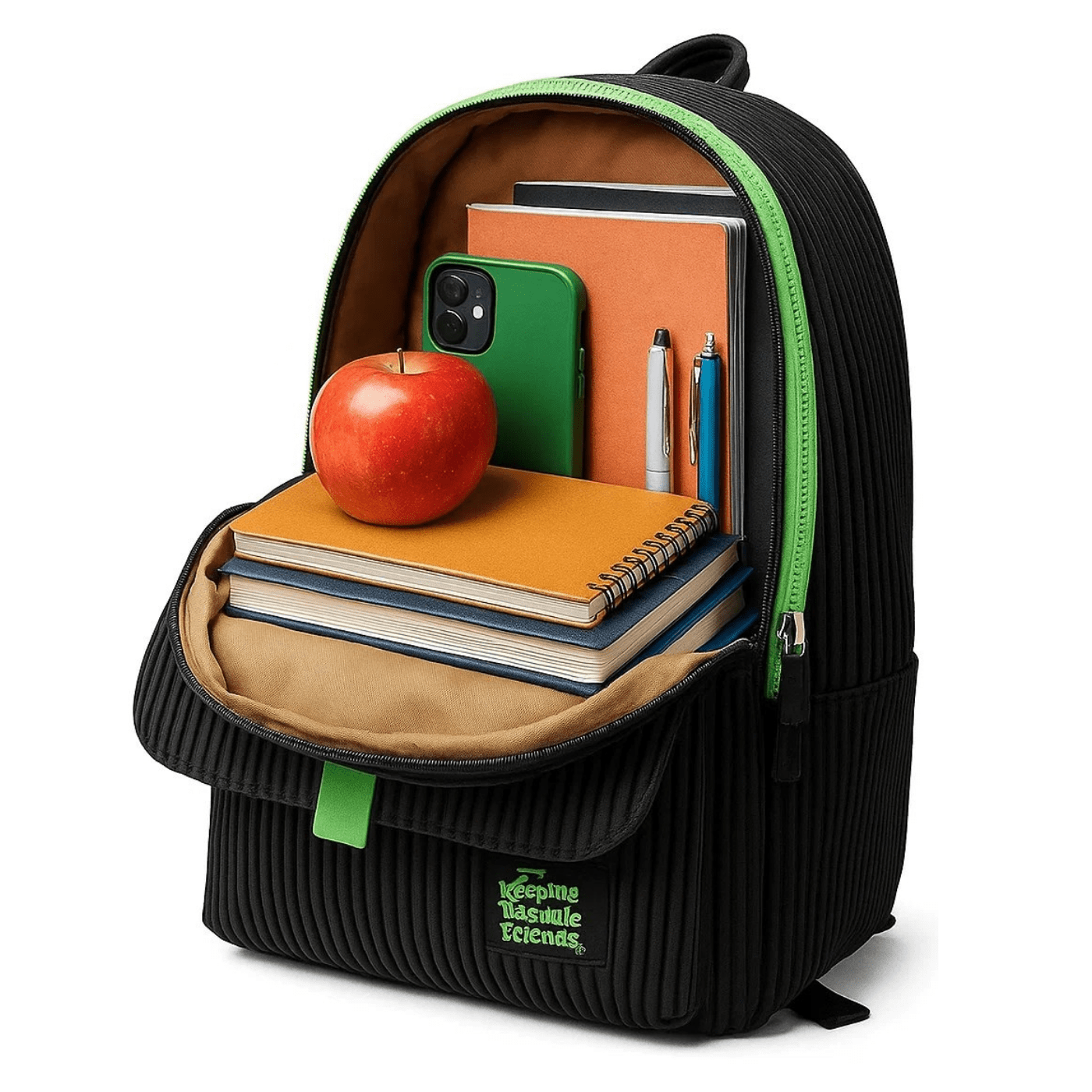 ZAINO FUSION 2 SCOMPARTI NERO - VERDE 41*30*20 BE SMART - BeSmart School & Office