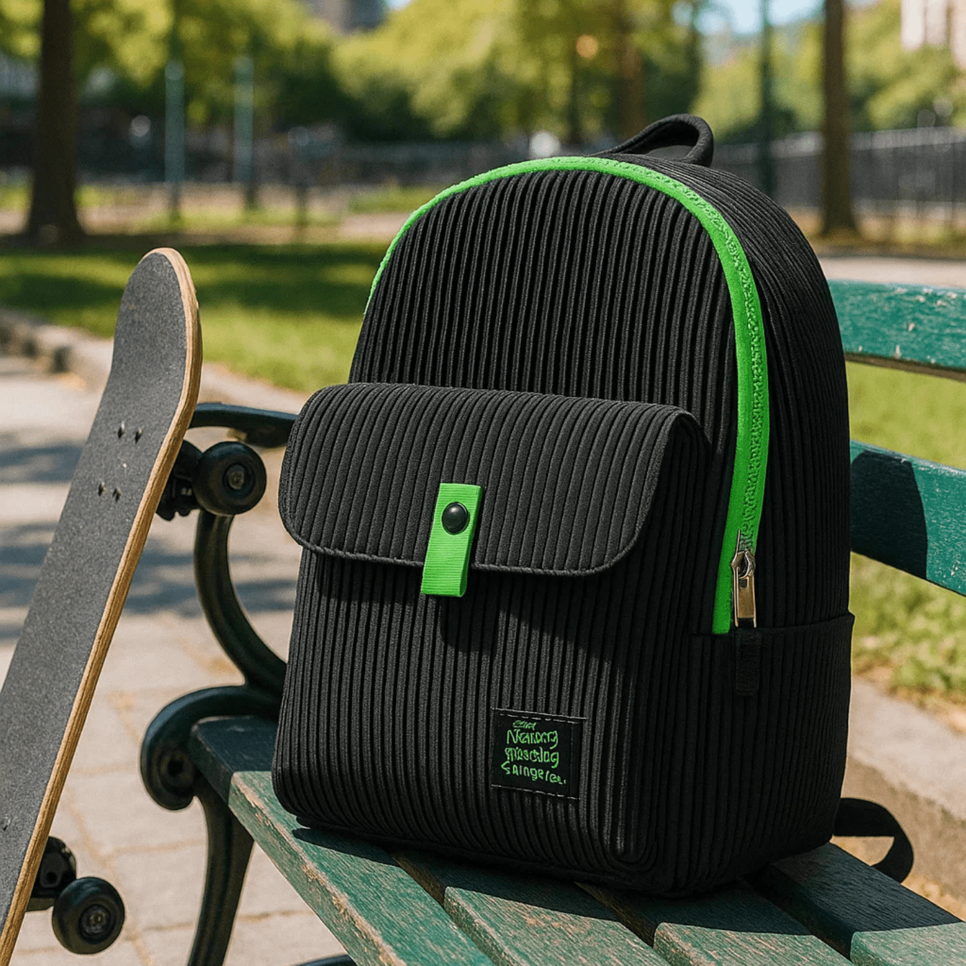 ZAINO FUSION 2 SCOMPARTI NERO - VERDE 41*30*20 BE SMART - BeSmart School & Office