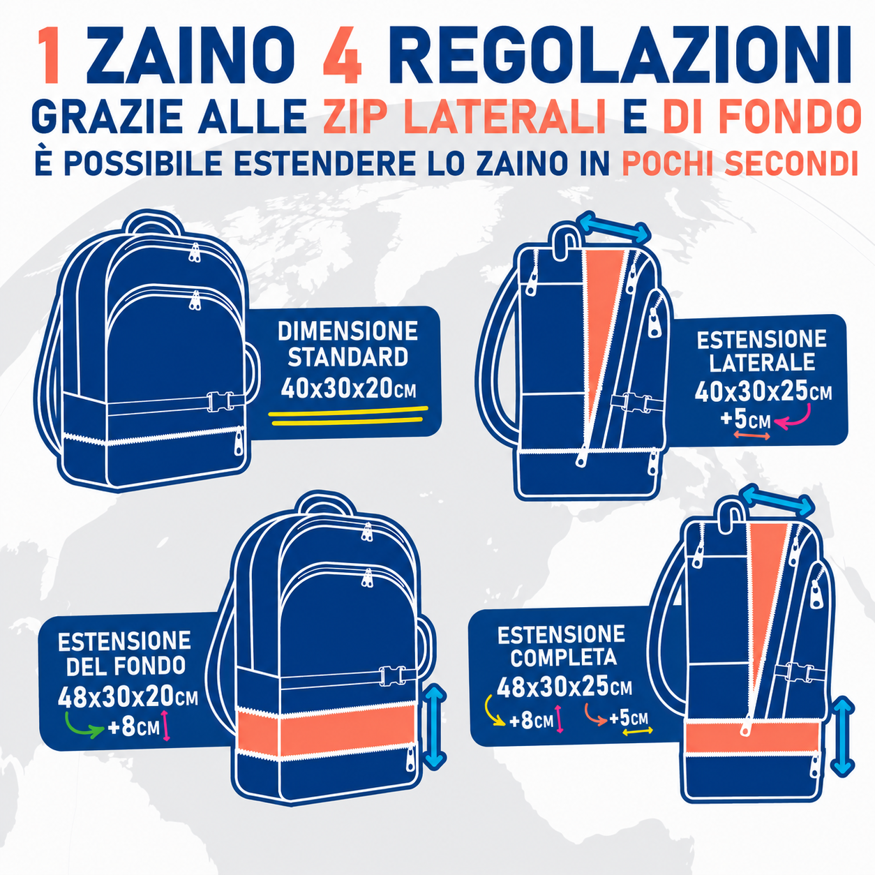 Zaino fly smart terra (30x20x40 cm) Be Smart