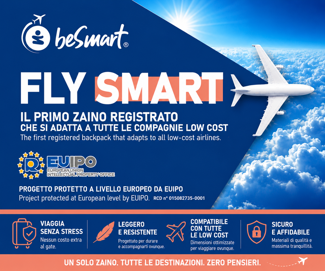 Zaino fly smart nero (30x20x40 cm) Be Smart
