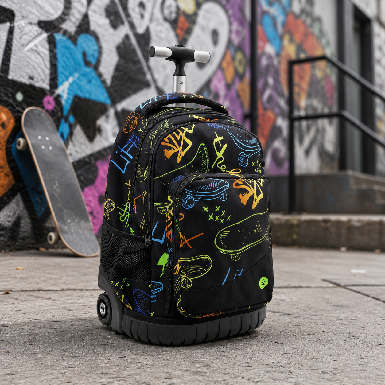 Zaino Trolley Premium Skate BeSmart 45x33x20 cm | Zaino scuola con ruote per cartolerie
