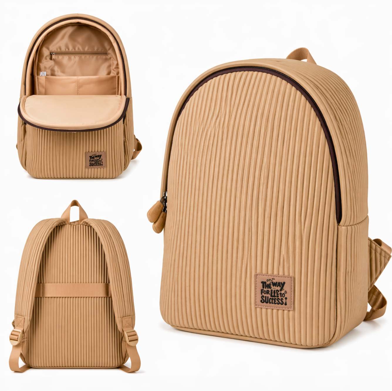 Zaino Fusion 1 Scomparto Khaki BeSmart 41x30x16 cm | Zaino scuola resistente per cartolerie e forniture