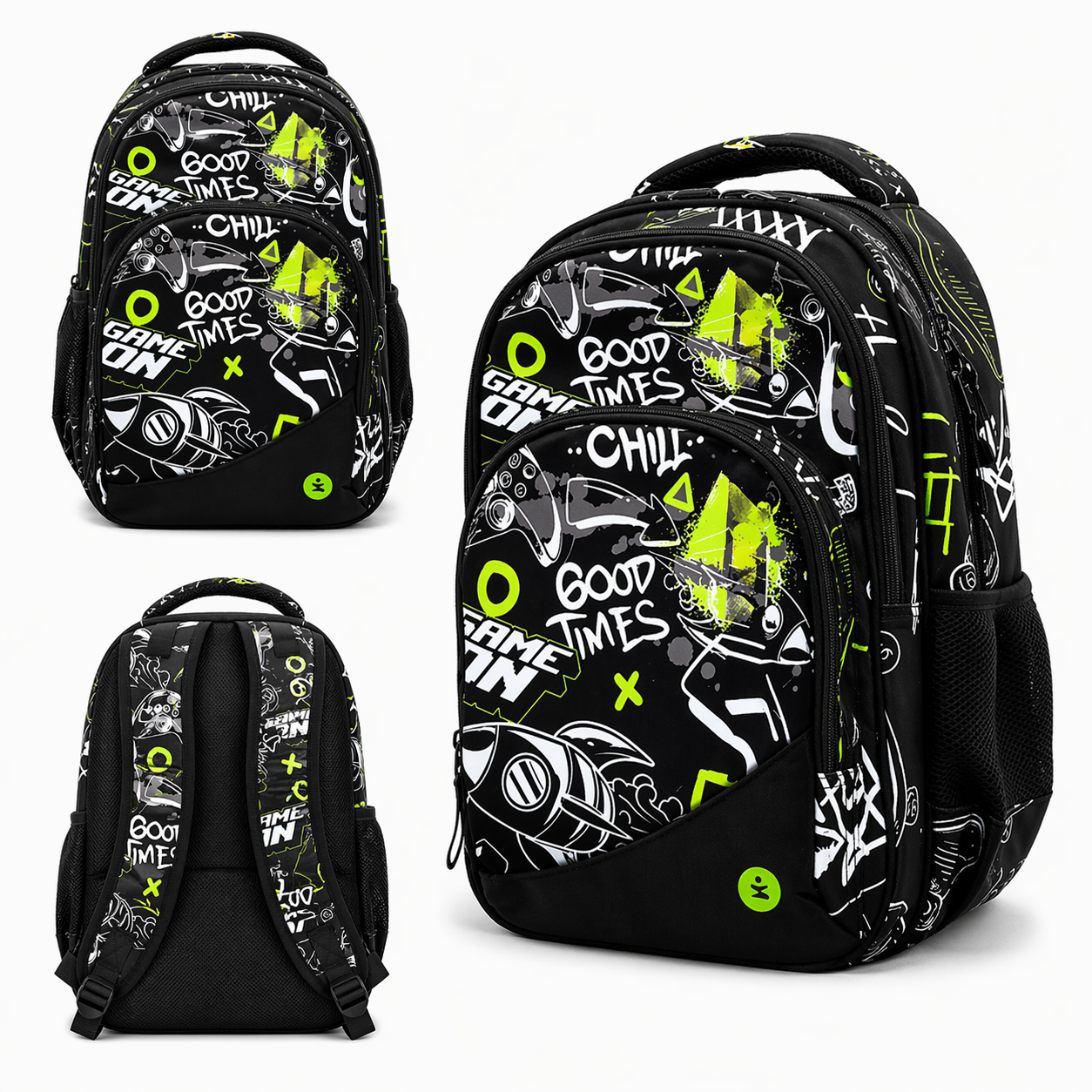 Zaino Premium Organizzato Game On BeSmart 43x31x20 cm | Zaino scuola capiente per cartolerie
