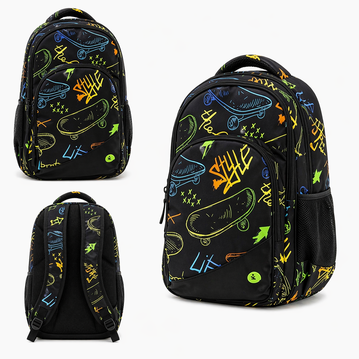 Zaino Premium Organizzato Skate BeSmart 43x31x20 cm | Zaino scuola capiente per cartolerie